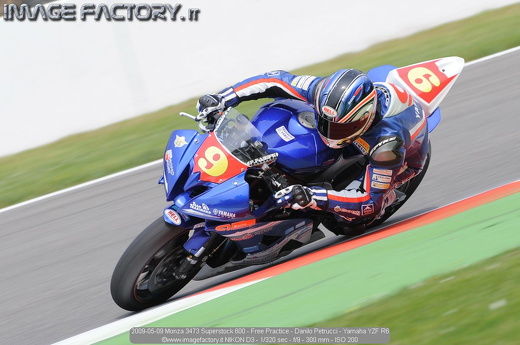 2009-05-09 Monza 3473 Superstock 600 - Free Practice - Danilo Petrucci - Yamaha YZF R6